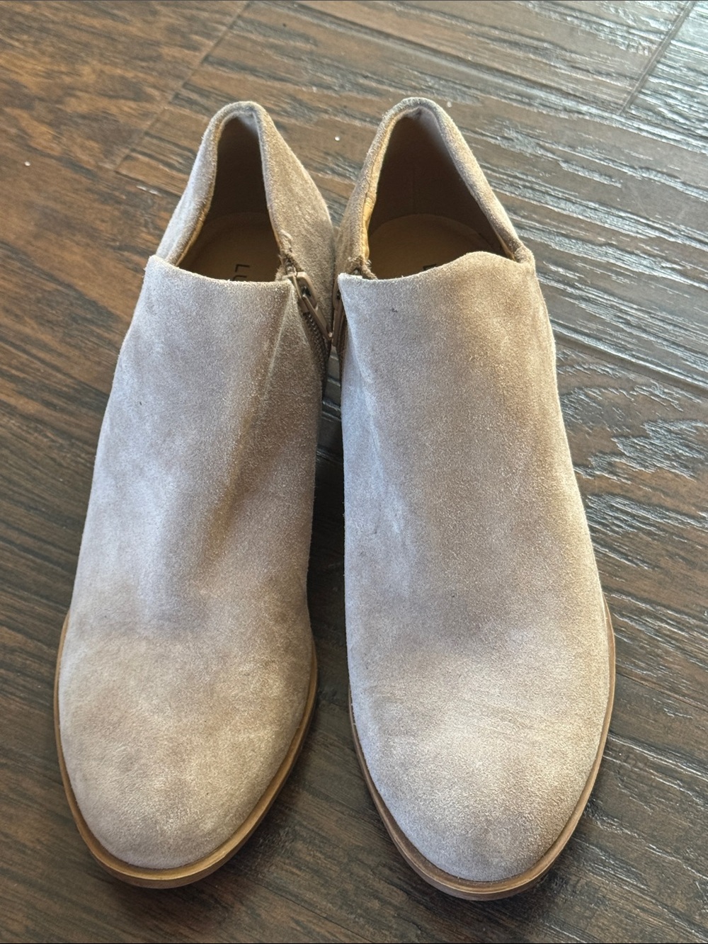 Lucky Brand Women's Suede Ankle Booties in Light Taupe